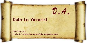 Dobrin Arnold névjegykártya